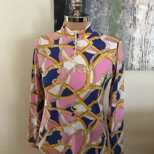 ICIKULS Golf Polo 1/4 Zip Pullover Shirt Long Sleeve Athletic Woman’s SZ SM